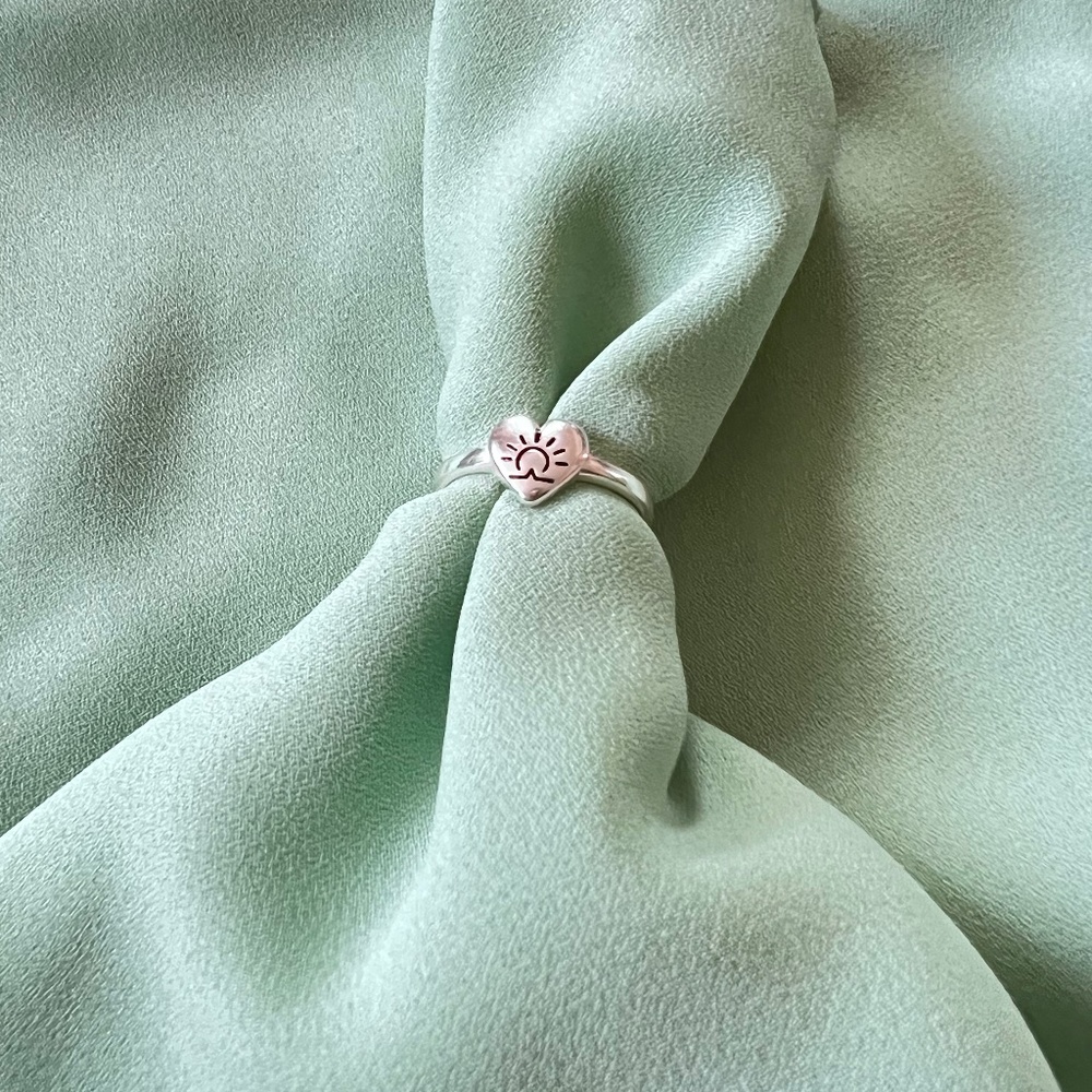 Anel Coração com por do sol